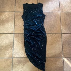 Sparkle Black Mid Dress